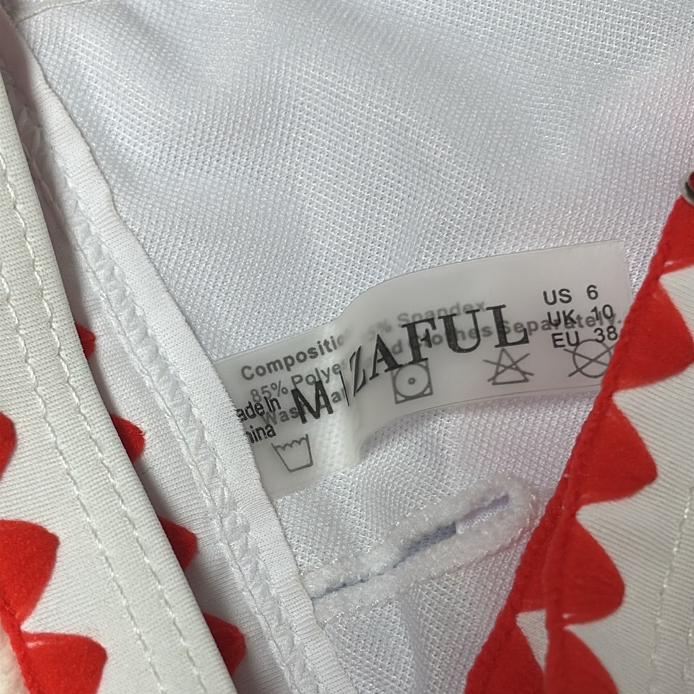 BNWT Zaful 2pc Bikini, Red, White, & Blue patterns, Sz M-US 6, Removable Pads - Picture 5 of 7